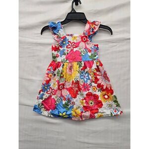 Counting Daisies Girls Floral Dress Multicolor Cotton Casual Size 4T